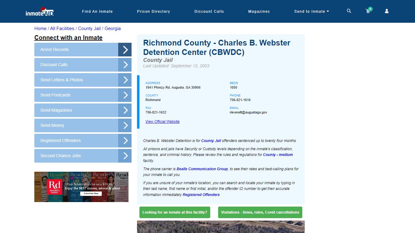 Richmond County - Charles B. Webster Detention Center (CBWDC)