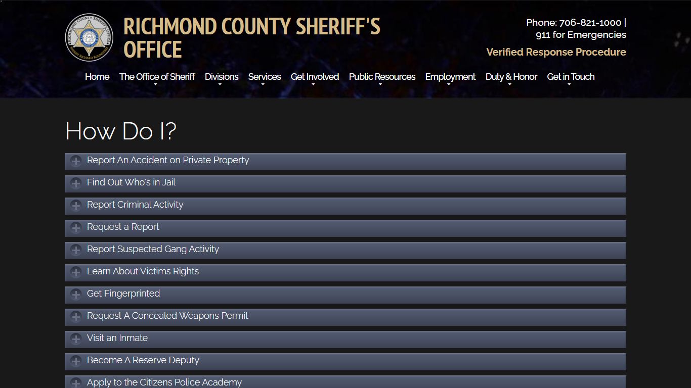 How Do I? - Richmond County Sheriff's Office | Augusta Ga